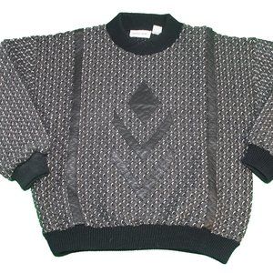 Oscar Mens Acryllic Sweater with Leather Patch